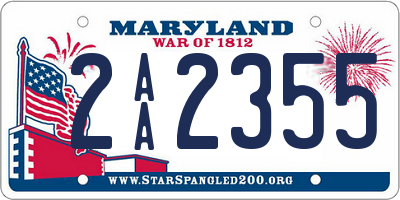 MD license plate 2AA2355