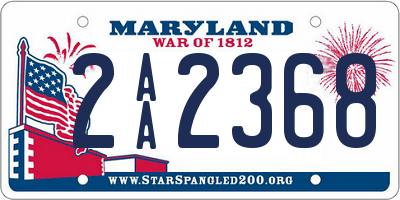 MD license plate 2AA2368