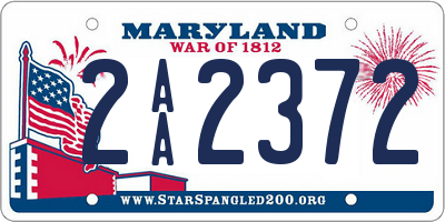 MD license plate 2AA2372