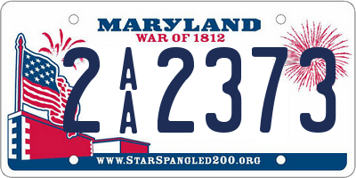 MD license plate 2AA2373