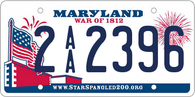 MD license plate 2AA2396