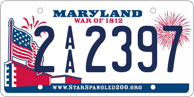 MD license plate 2AA2397
