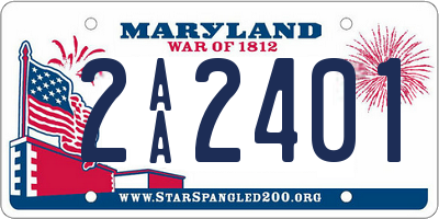 MD license plate 2AA2401
