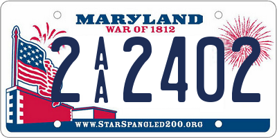 MD license plate 2AA2402