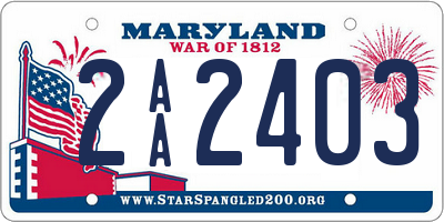 MD license plate 2AA2403