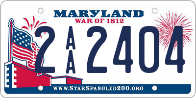 MD license plate 2AA2404