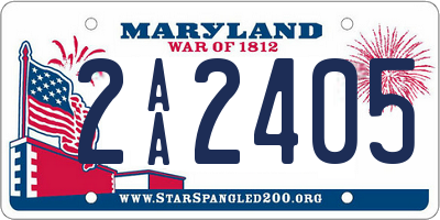 MD license plate 2AA2405