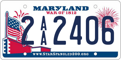 MD license plate 2AA2406