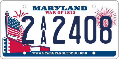 MD license plate 2AA2408