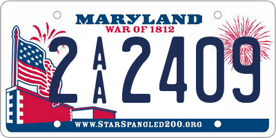 MD license plate 2AA2409