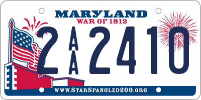 MD license plate 2AA2410