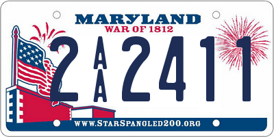 MD license plate 2AA2411