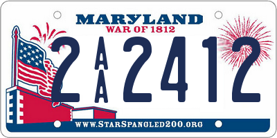 MD license plate 2AA2412