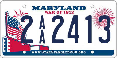 MD license plate 2AA2413