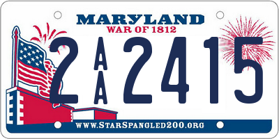 MD license plate 2AA2415