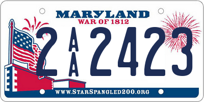 MD license plate 2AA2423