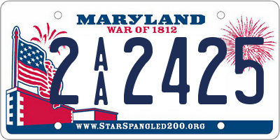 MD license plate 2AA2425