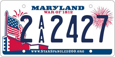 MD license plate 2AA2427