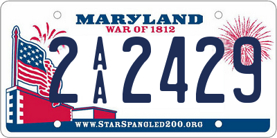 MD license plate 2AA2429