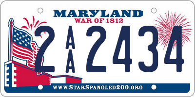 MD license plate 2AA2434