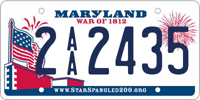 MD license plate 2AA2435