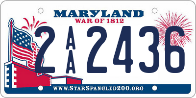 MD license plate 2AA2436