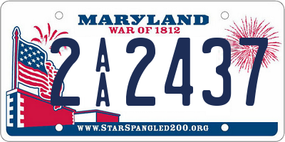 MD license plate 2AA2437