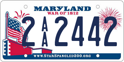 MD license plate 2AA2442