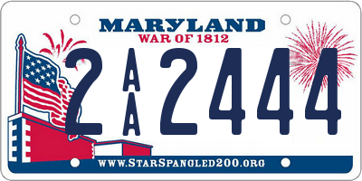 MD license plate 2AA2444