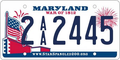 MD license plate 2AA2445