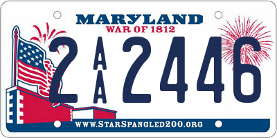 MD license plate 2AA2446
