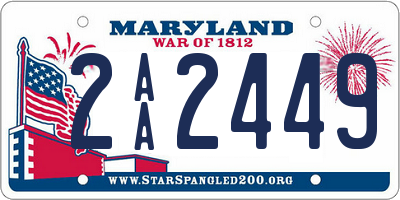 MD license plate 2AA2449