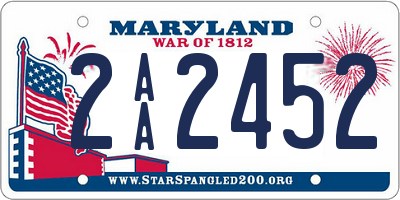 MD license plate 2AA2452