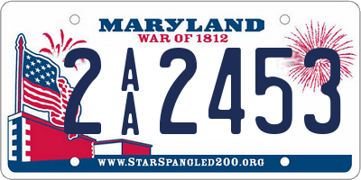 MD license plate 2AA2453