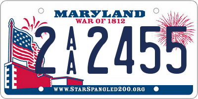 MD license plate 2AA2455