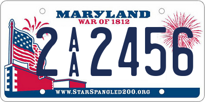 MD license plate 2AA2456