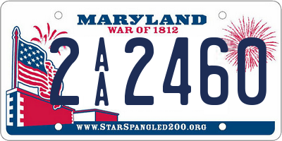 MD license plate 2AA2460