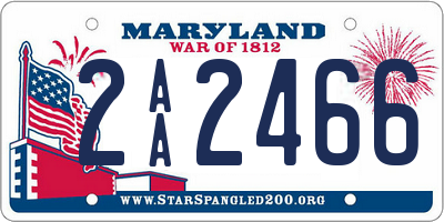 MD license plate 2AA2466