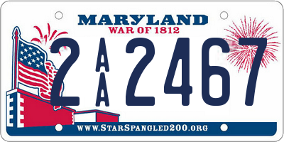 MD license plate 2AA2467