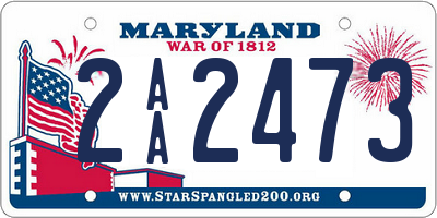 MD license plate 2AA2473