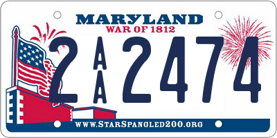MD license plate 2AA2474