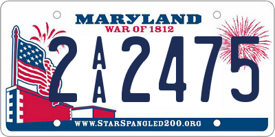MD license plate 2AA2475