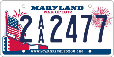 MD license plate 2AA2477