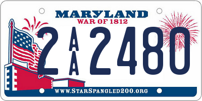 MD license plate 2AA2480