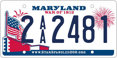 MD license plate 2AA2481