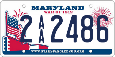 MD license plate 2AA2486