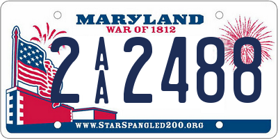 MD license plate 2AA2488