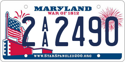 MD license plate 2AA2490