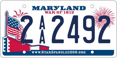 MD license plate 2AA2492