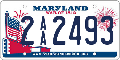 MD license plate 2AA2493